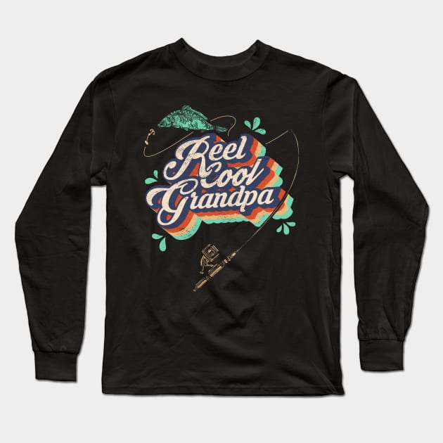 Reel Cool Grandpa Fishing Tshirt Long Sleeve T-Shirt by ShirtHappens